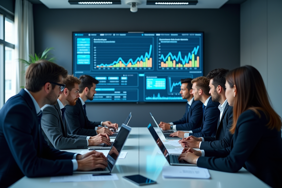 Equipe d experts automobiles analysant des données techniques