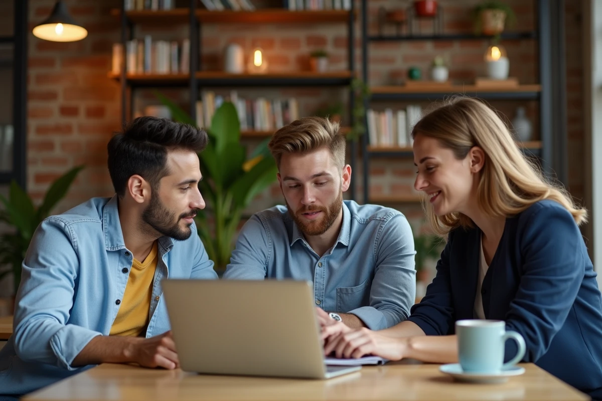 Groupe de jeunes professionnels en coworking