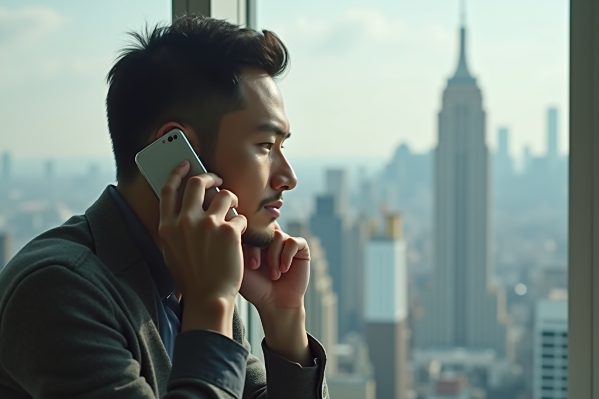 Personne tenant un téléphone à l